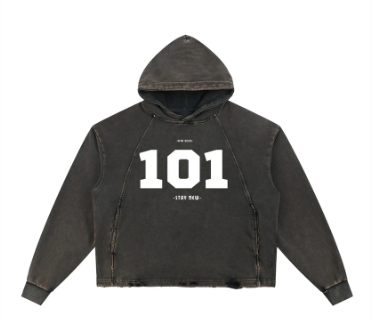 The 101 Distressed and Cropped Hoodie (3 LARGE)