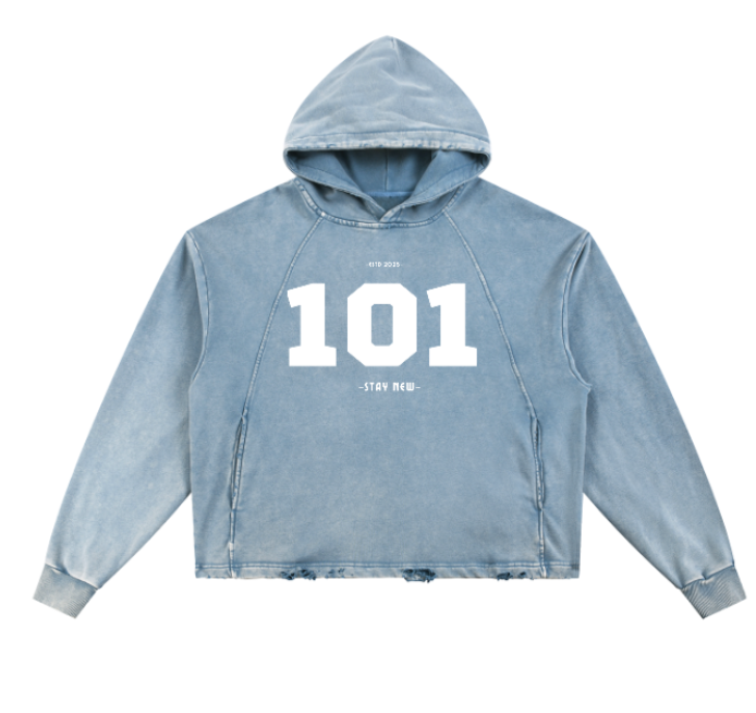 The 101 Distressed and Cropped Hoodie (3 LARGE)